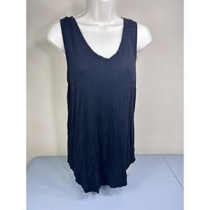 Gap Women Top Size Medium Black Solid Sleeveless Tank Blouse